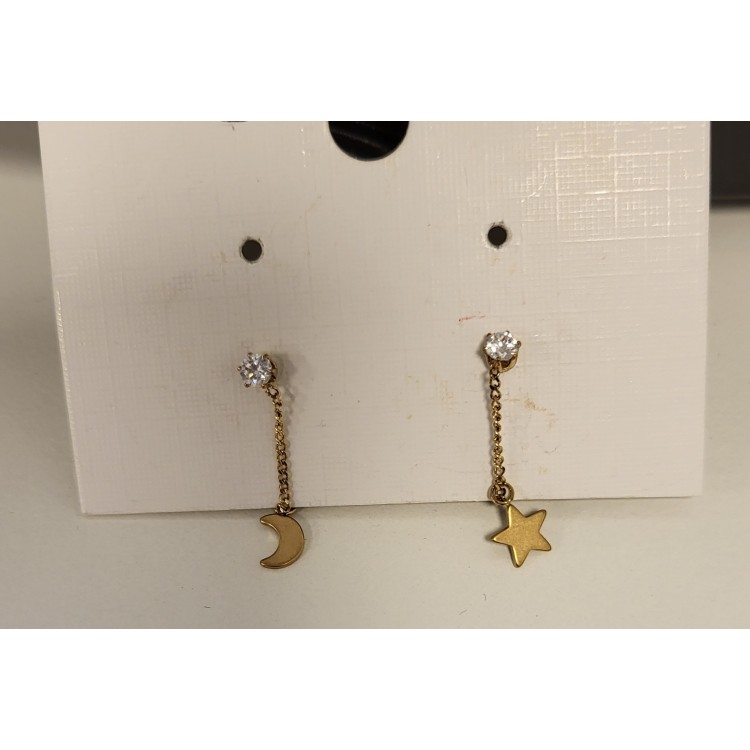 Viva goudkleurige oorbellen met strass steentjes