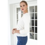 Freequent Trui FQKatie PU 3/4 Offwhite